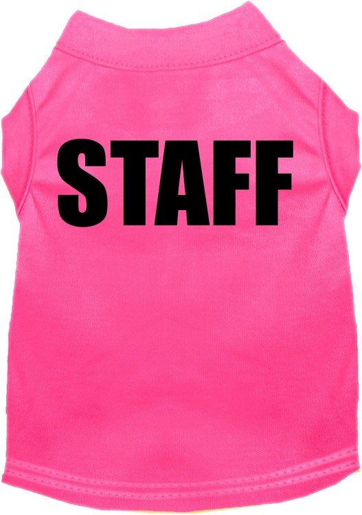 Staff Costume Screen Print Dog Shirt Bright Pink Size XXXL